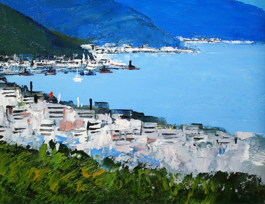 国立秀雄「清水港（富士山）」油絵・F6号　拡大画像5