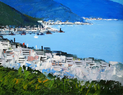国立秀雄「清水港（富士山）」油絵・F6号　拡大画像5