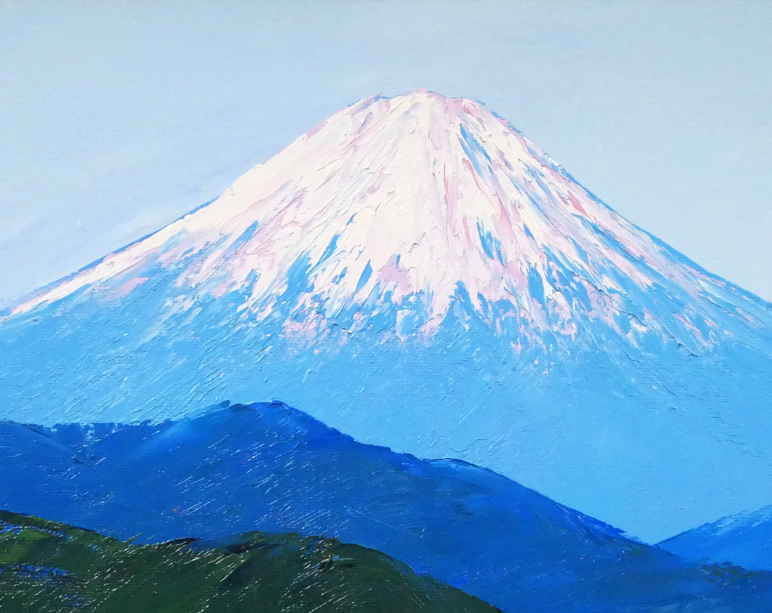 国立秀雄「清水港（富士山）」油絵・F6号　拡大画像2