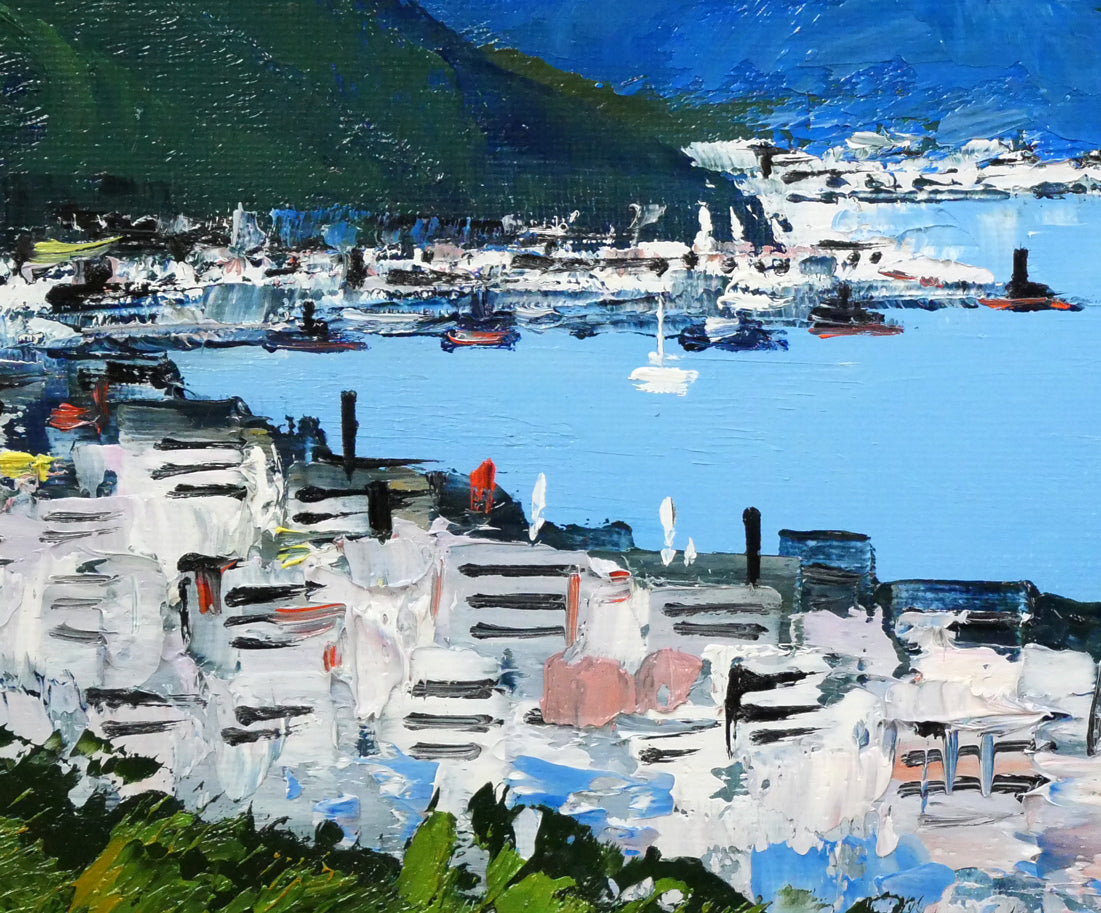 国立秀雄「清水港（富士山）」油絵・F6号　拡大画像6