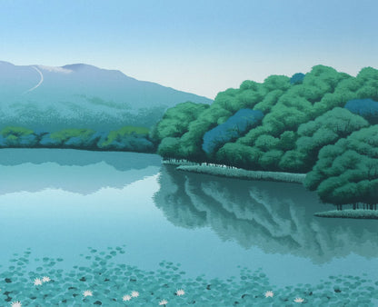 国武久巳「駒ヶ岳と小沼湖」シルクスクリーン版画　拡大画像3