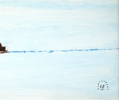 栗谷川健一「鈴の音がゆく（馬橇）」油絵・F6号　拡大画像4