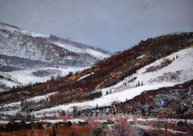 黒沢信男「曇日雪景」油絵・F6号　拡大画像2