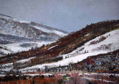黒沢信男「曇日雪景」油絵・F6号　拡大画像2