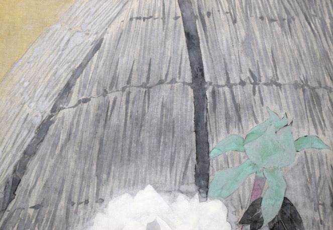 黒澤正「冬牡丹」日本画・共シール　拡大画像1