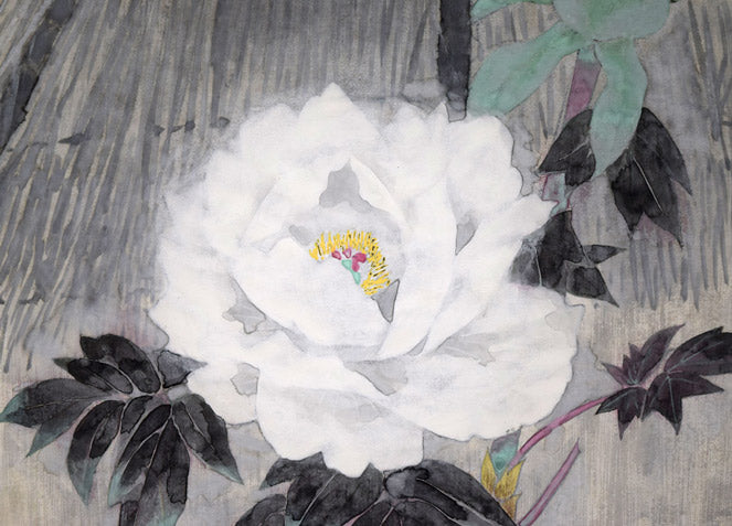 黒澤正「冬牡丹」日本画・共シール　拡大画像2