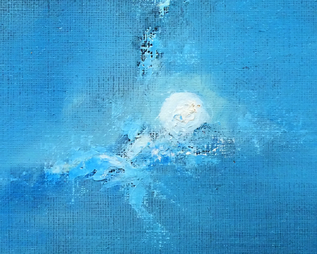 串田都美雄「語り」油絵・F4号　拡大画像2
