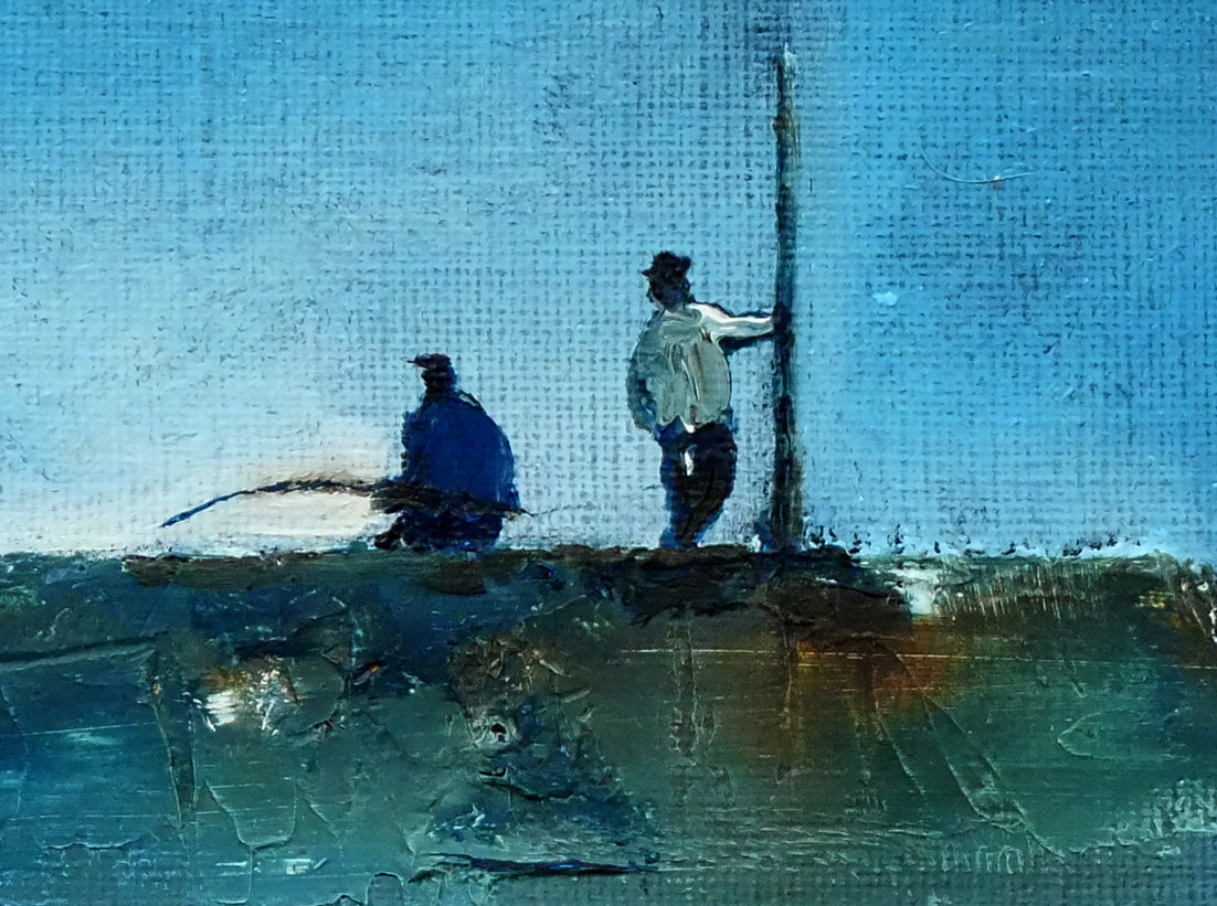 串田都美雄「語り」油絵・F4号　拡大画像4