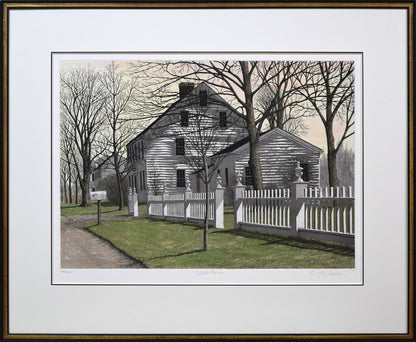キャロル　コレット （Carol　COLLETTE）「White　Fence」銅版画に手彩色