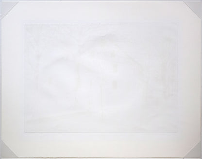 キャロル　コレット （Carol　COLLETTE）「White　Fence」銅版画に手彩色　作品シート裏側画像
