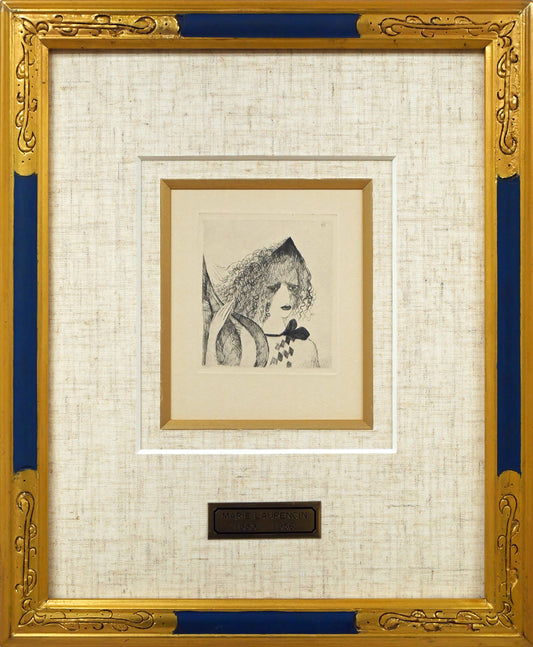 マリー　ローランサン（Marie　Laurencin）「エアの尼僧院長」エッチング（銅版画）