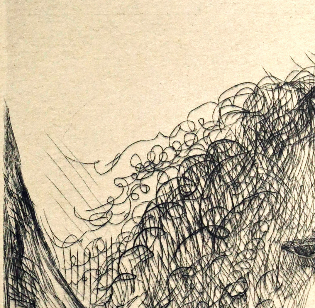 マリー　ローランサン（Marie　Laurencin）「エアの尼僧院長」エッチング（銅版画）　拡大画像1