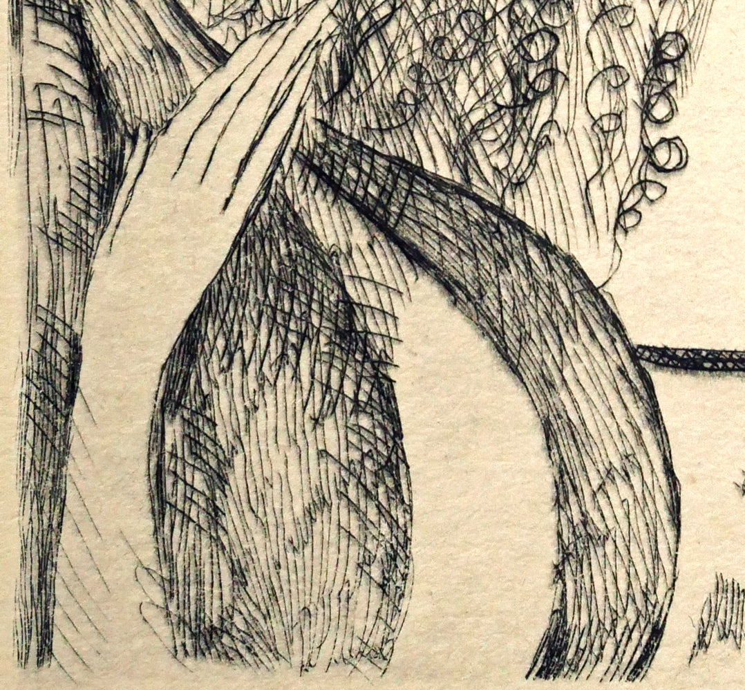 マリー　ローランサン（Marie　Laurencin）「エアの尼僧院長」エッチング（銅版画）　拡大画像3