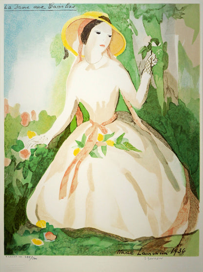マリー　ローランサン（Marie　Laurencin）「椿姫・9」リトグラフ　作品全体画像