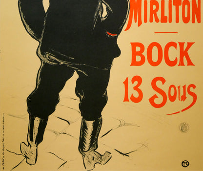 アンリ・ド・トゥールーズ＝ロートレック（Henri　de　TOULOUSE=LAUTREC）「Aristide　Bruant」リトポスター　拡大画像3