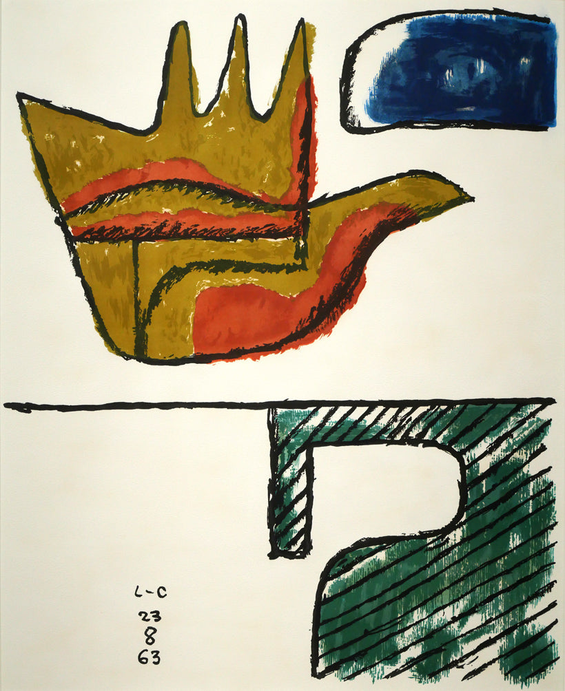 ル　コルビュジエ（Le　Corbusier）「開いた手（La　Main　ouverte）」リトグラフ　作品全体画像