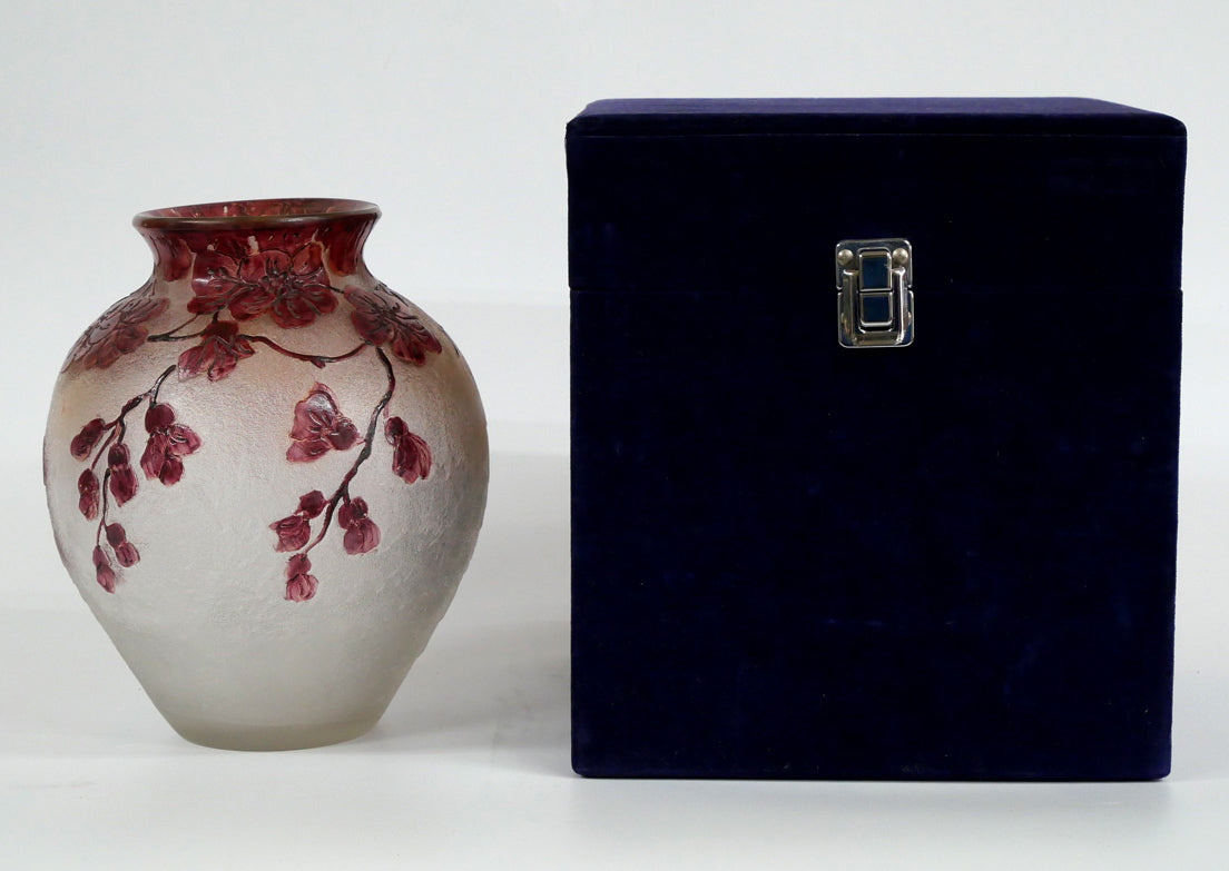 フランソワ＝テオドール　ルグラ（François-Théodore　Legras）「花文花瓶」酸化腐蝕彫りガラス　付属品画像
