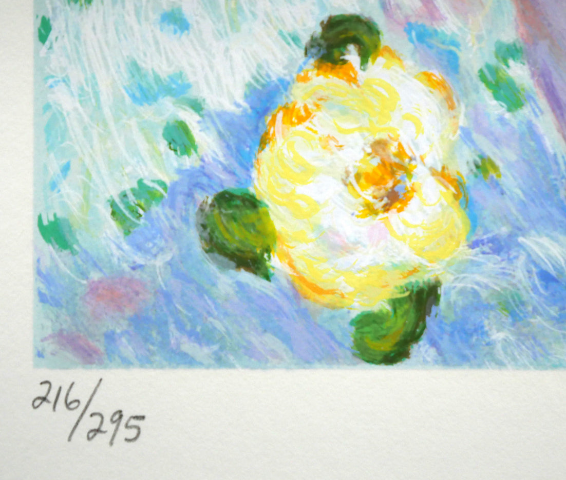 レスリー　セイヤー（Leslie　SAYOUR）「ブルーリボンベイス」シルクスクリーン版画　限定番号（ed,216/295）