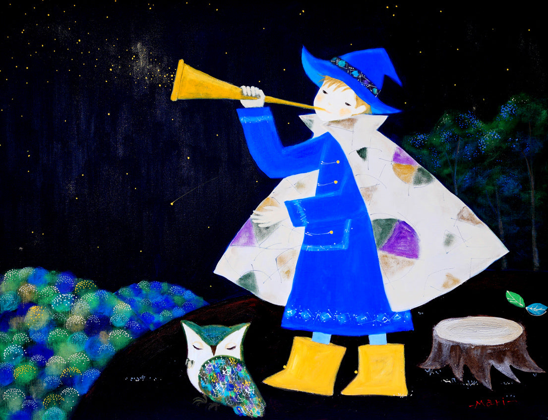 前田麻里「星をつくる少年」油絵・F50号　作品全体画像