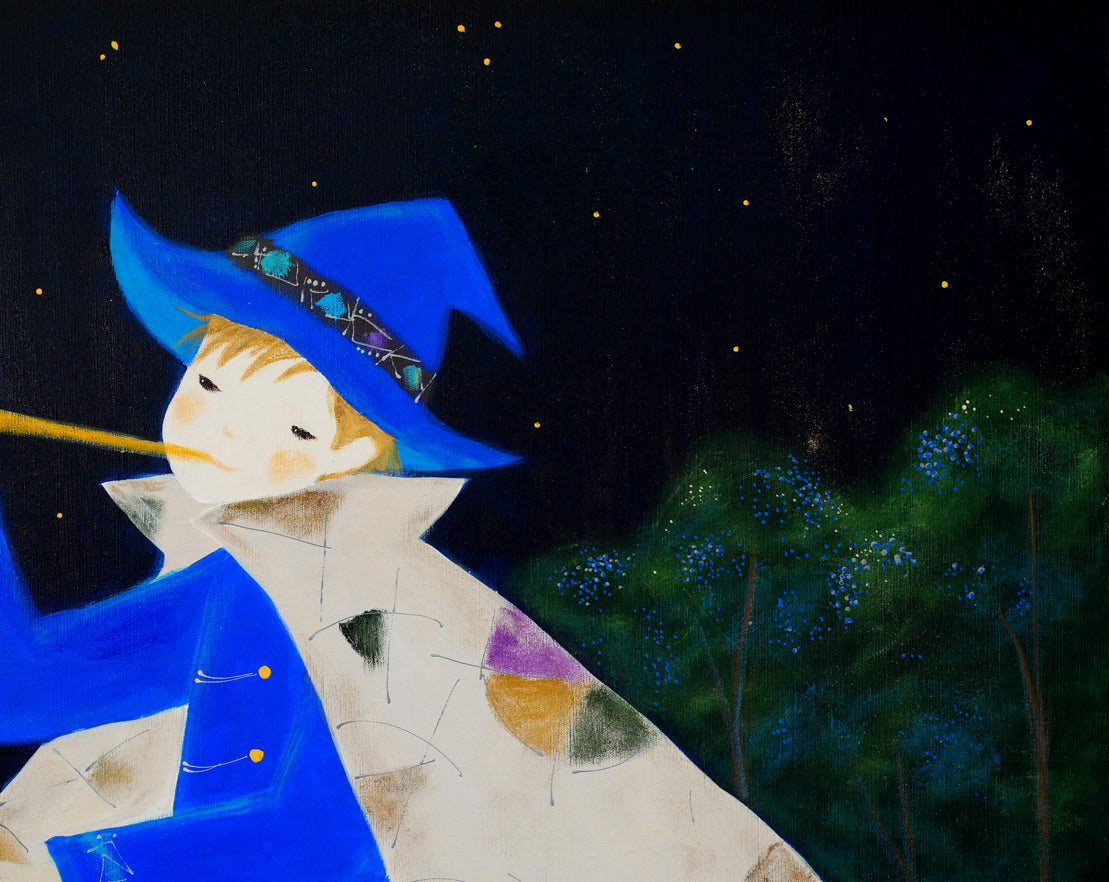前田麻里「星をつくる少年」油絵・F50号　拡大画像2