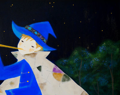 前田麻里「星をつくる少年」油絵・F50号　拡大画像2