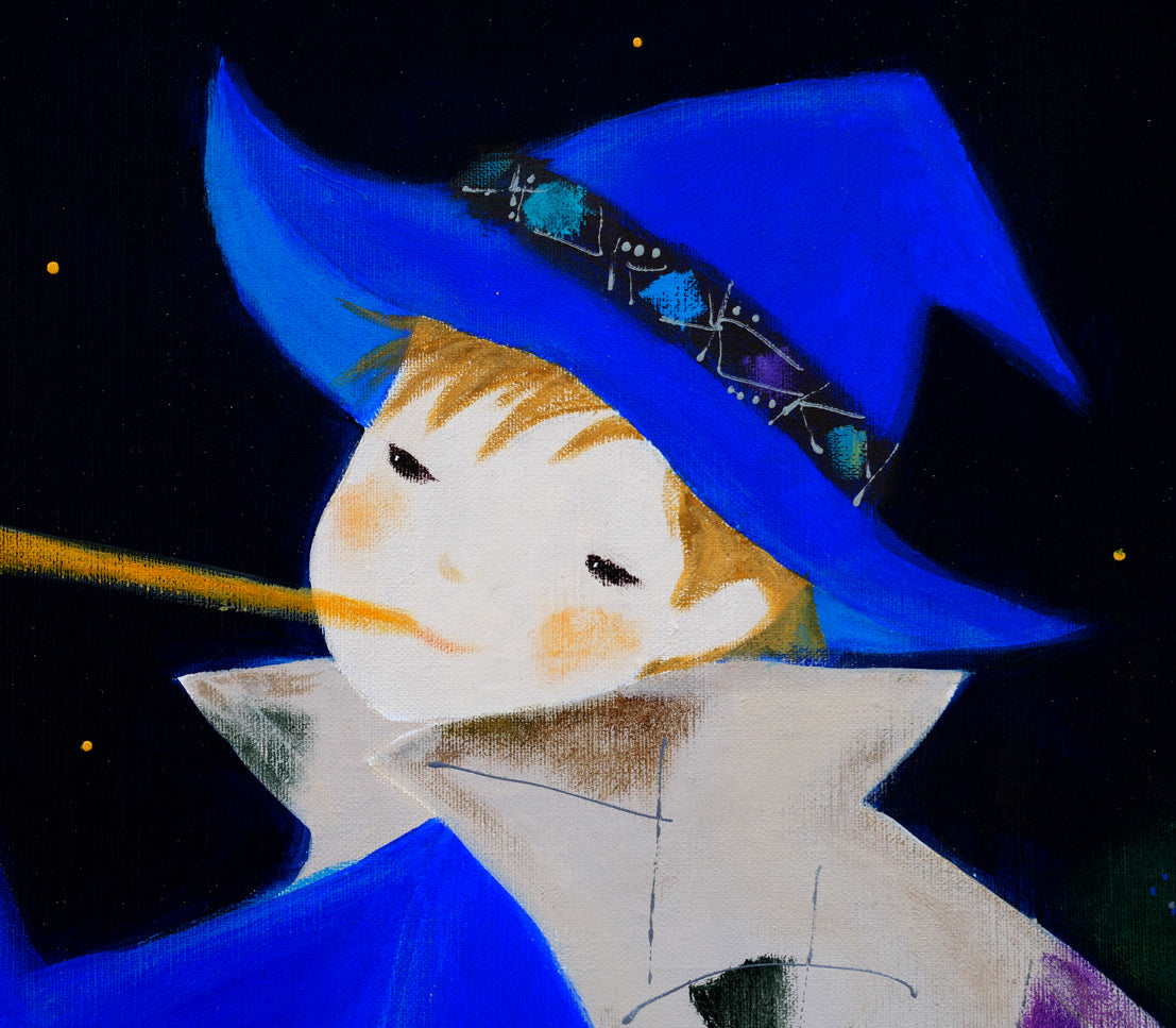 前田麻里「星をつくる少年」油絵・F50号　拡大画像3