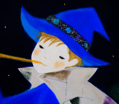 前田麻里「星をつくる少年」油絵・F50号　拡大画像3