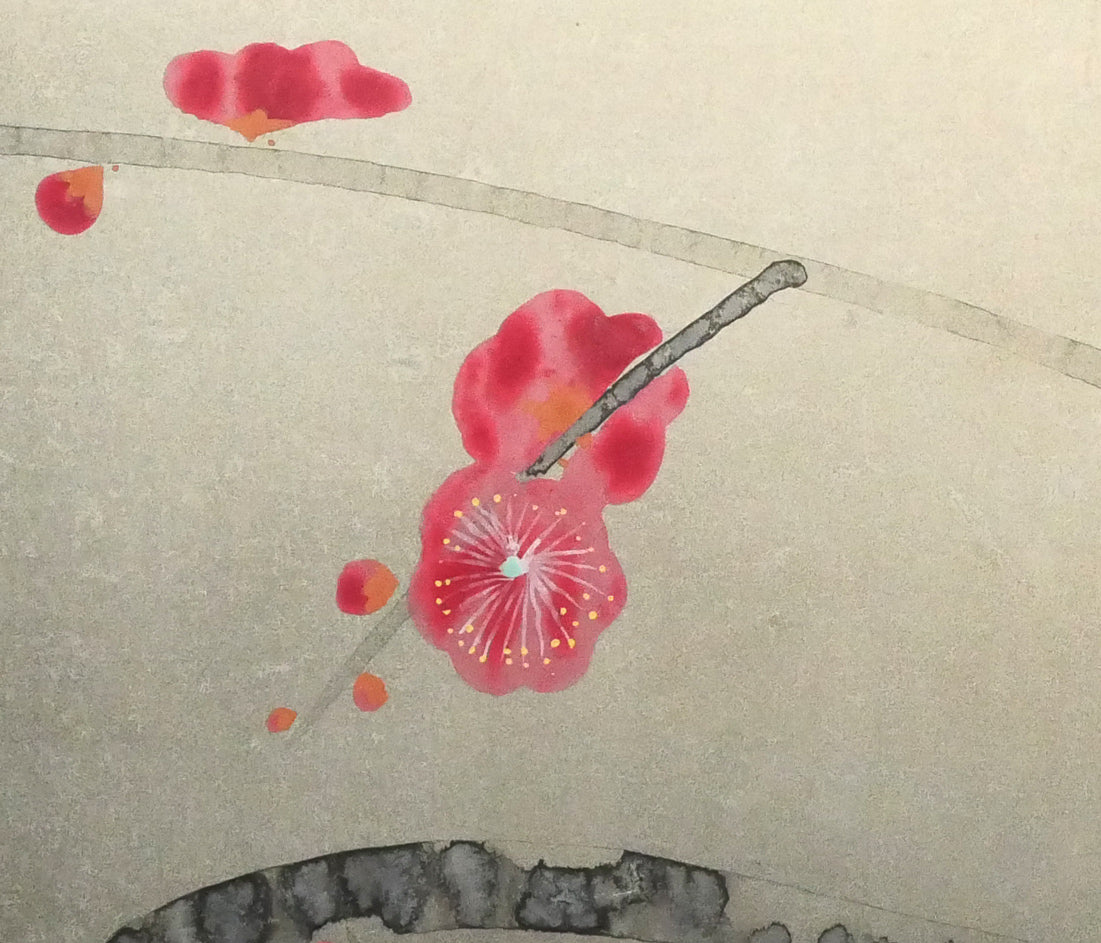 前田青邨「紅梅」日本画・10号大　拡大画像5