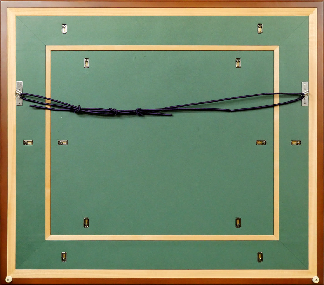 前田青邨「紅梅」日本画・10号大　額縁裏側画像