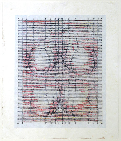 真栄田義次「LA」木版画　作品裏側画像