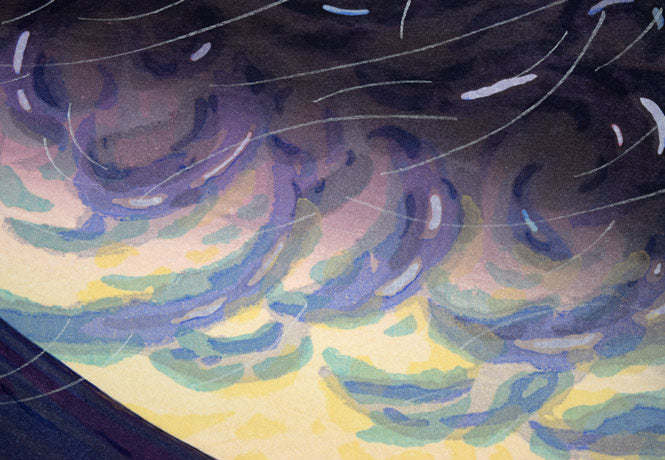 牧野宗則「創世」木版画　拡大画像2
