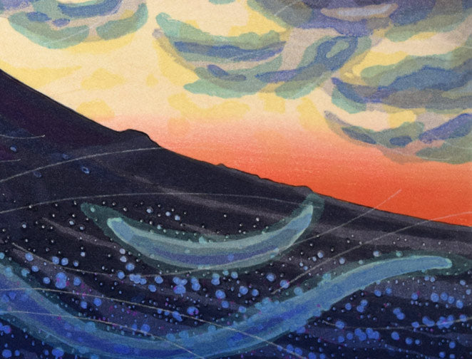 牧野宗則「創世」木版画　拡大画像4