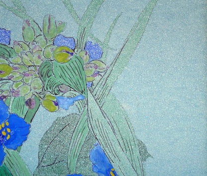 牧野一泉「つゆ草」日本画・SM　拡大画像2