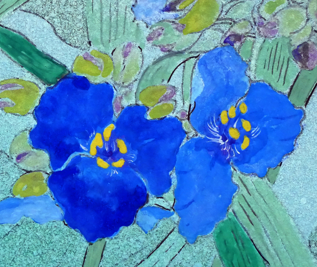 牧野一泉「つゆ草」日本画・SM　拡大画像5