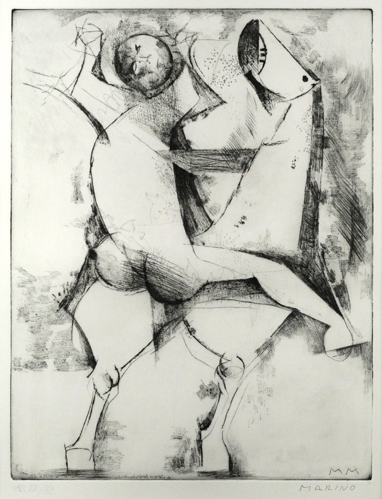マリノ　マリーニ（Marino　MARINI）「Tamburlano」ドライポイント　作品全体画像