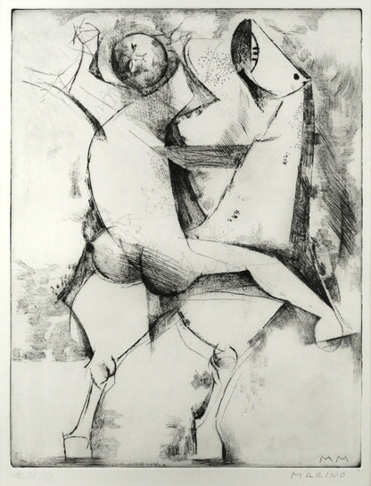 マリノ　マリーニ（Marino　MARINI）「Tamburlano」ドライポイント　作品全体画像