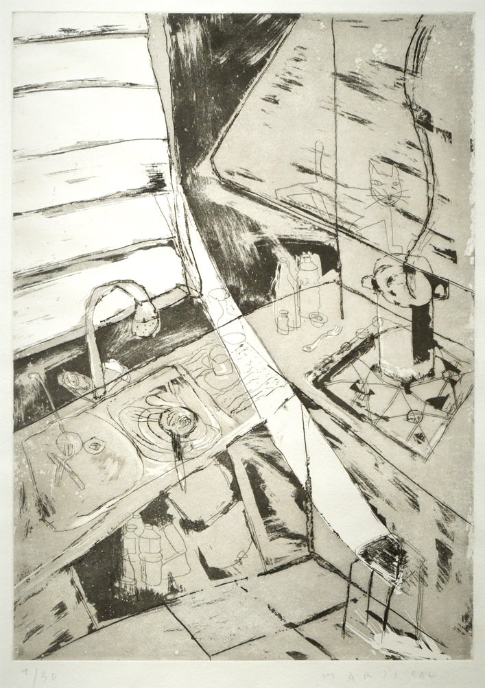 ハビエル　マリスカル（JAVIER　MARISCAL）「キッチン」エッチング（銅版画）　作品全体画像