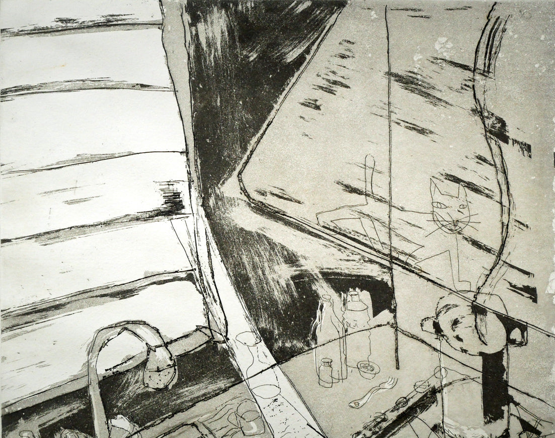 ハビエル　マリスカル（JAVIER　MARISCAL）「キッチン」エッチング（銅版画）　拡大画像1