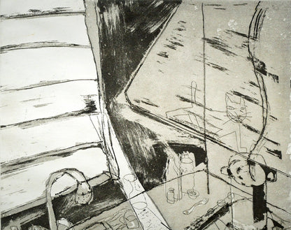 ハビエル　マリスカル（JAVIER　MARISCAL）「キッチン」エッチング（銅版画）　拡大画像1
