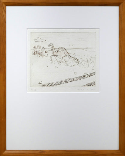 ハビエル　マリスカル（JAVIER　MARISCAL）「ラクダのいる風景」エッチング（銅版画）