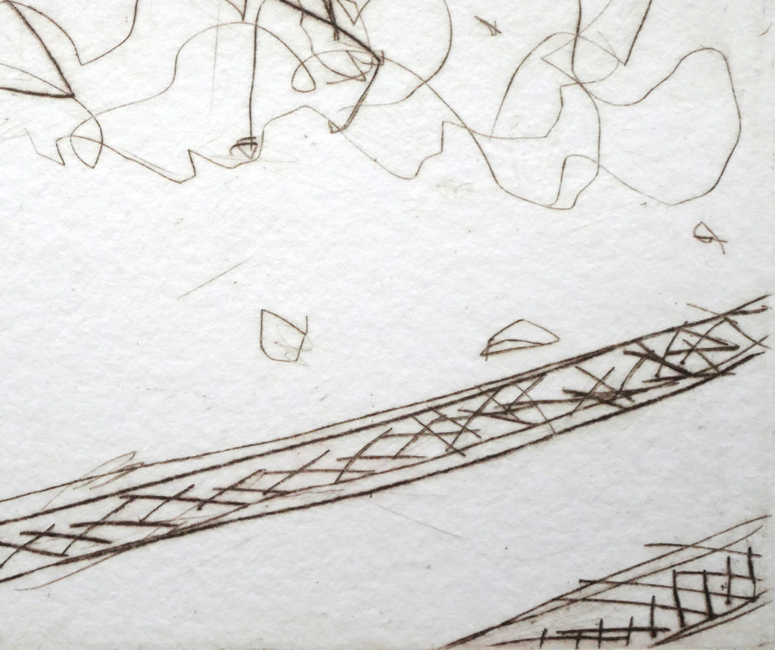 ハビエル　マリスカル（JAVIER　MARISCAL）「ラクダのいる風景」銅版画　拡大画像4