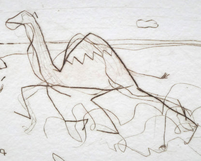 ハビエル　マリスカル（JAVIER　MARISCAL）「ラクダのいる風景」エッチング（銅版画）　拡大画像6