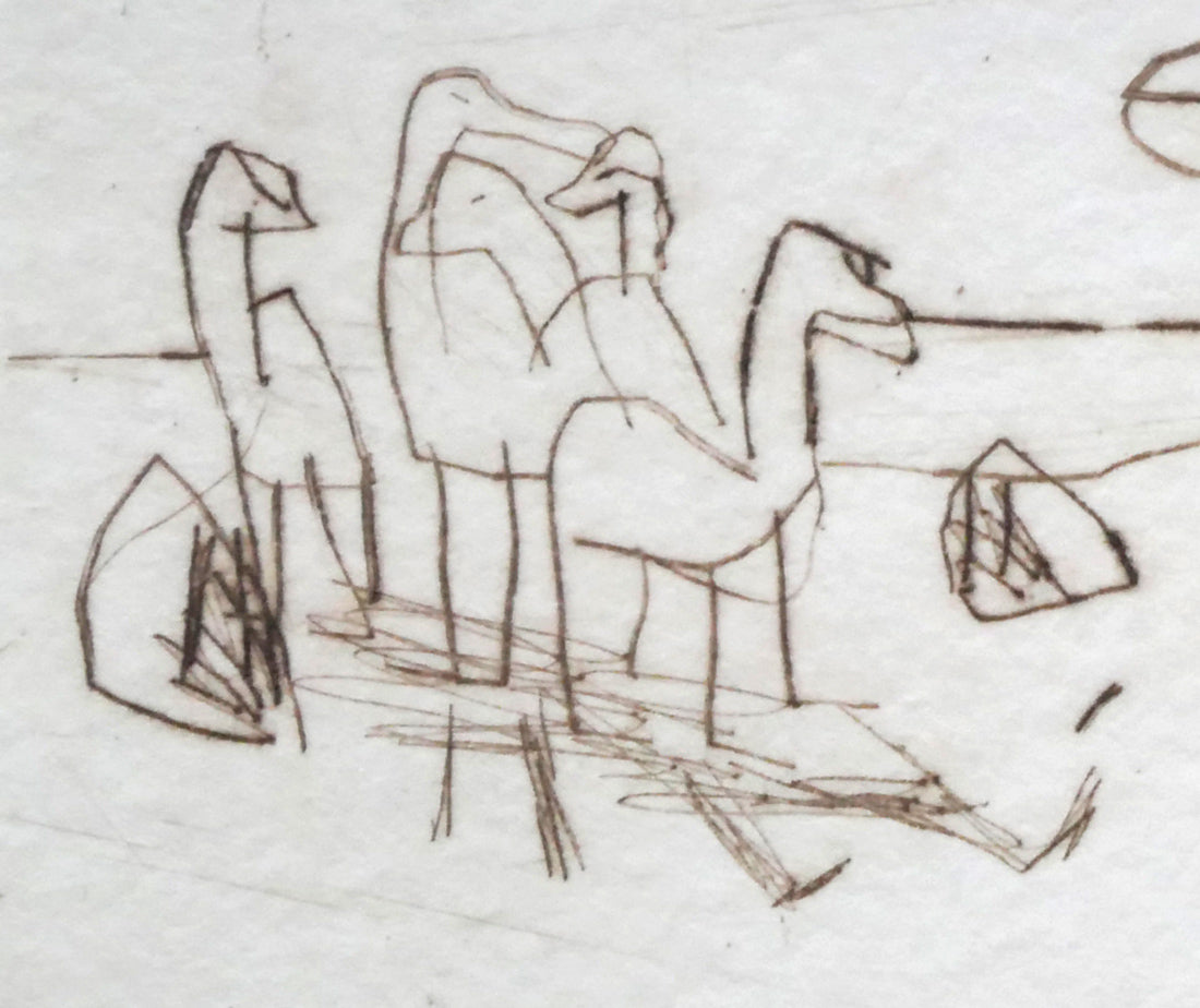 ハビエル　マリスカル（JAVIER　MARISCAL）「ラクダのいる風景」銅版画　拡大画像5