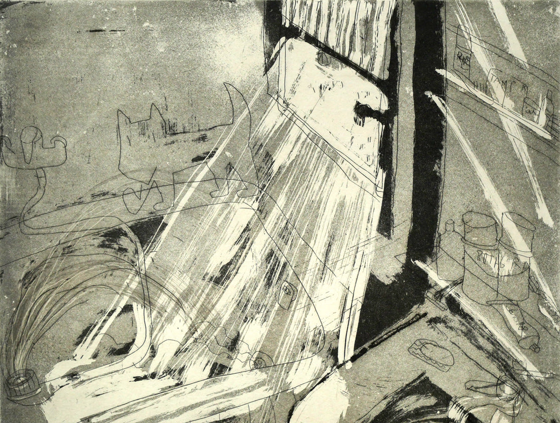 ハビエル　マリスカル（JAVIER　MARISCAL）「洗面台」エッチング（銅版画）　拡大画像1
