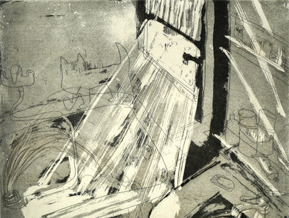 ハビエル　マリスカル（JAVIER　MARISCAL）「洗面台」エッチング（銅版画）　拡大画像1