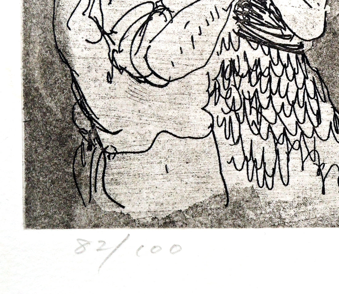 増田誠「レ・ミュジシャン」銅版画　限定番号（ed,82/100）