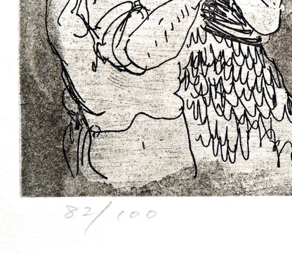 増田誠「レ・ミュジシャン」銅版画　限定番号（ed,82/100）