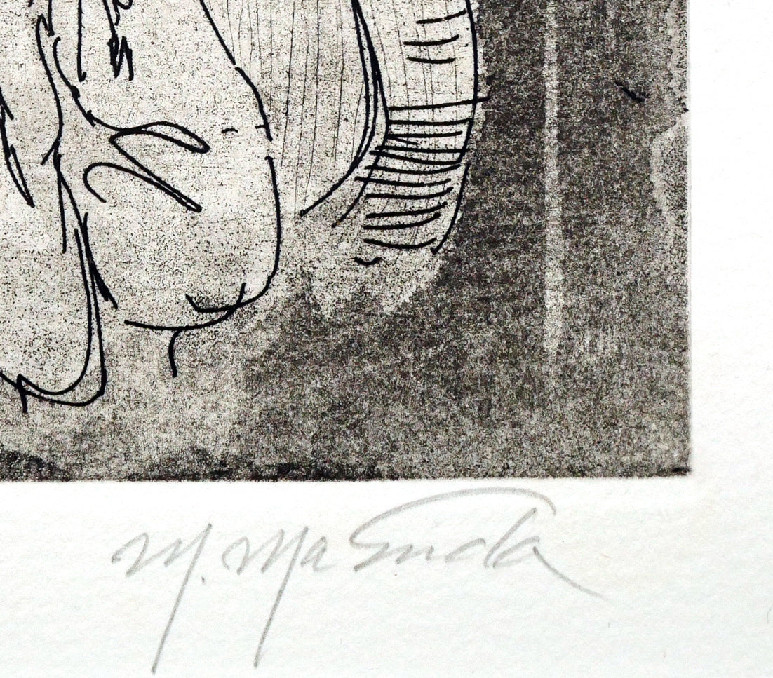 増田誠「レ・ミュジシャン」銅版画　本人直筆鉛筆サイン