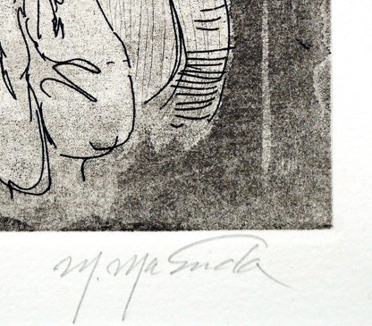 増田誠「レ・ミュジシャン」銅版画　本人直筆鉛筆サイン
