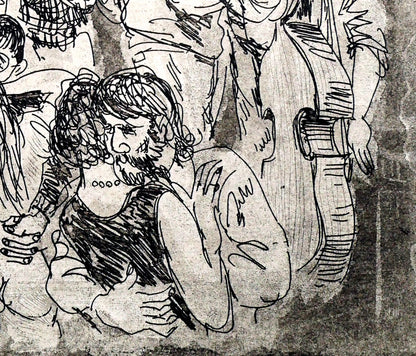 増田誠「レ・ミュジシャン」銅版画　拡大画像4